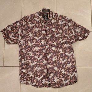 Super Massive Medium Crane Floral Button Up
